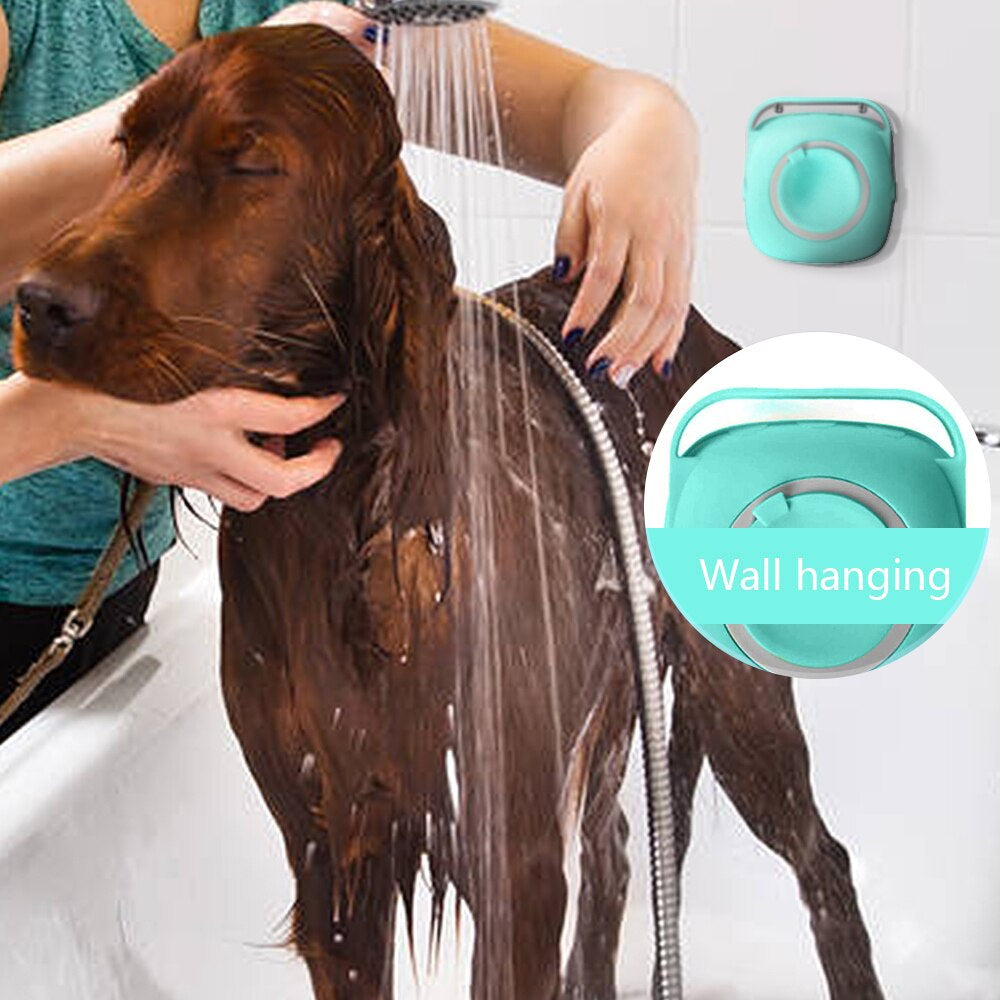 Pet Dog Shampoo Massager Brush Cat Massage Comb Grooming Scrubber Shower Brush for Bathing Short Hair Soft Silicone Brushes